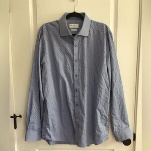 Robert Graham Dress Shirt Mens 17 43 Textured Cotton Button Up Tailored Fit